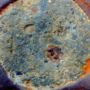 sphère métallique, corrosion, photo d'art, macro, planète.