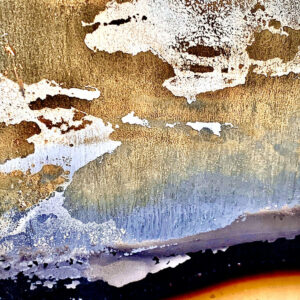 paysage métallique, corrosion, photo d'art, pictural, soleil couchant.